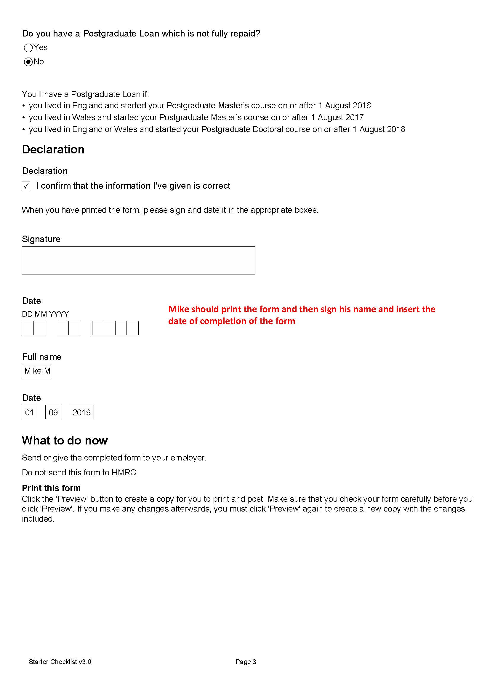 Pay As You Earn (PAYE) form starter checklist Low Tax